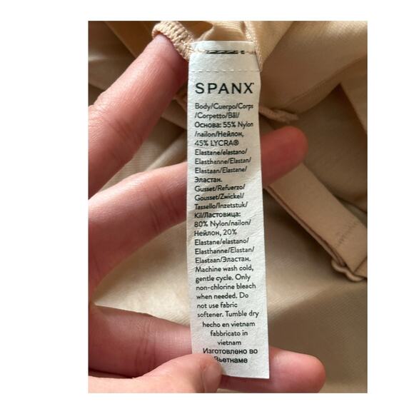 Spanx Bodysuit 10235R Thinstincts 2.0 open bust mid thigh size XL - Picture 7 of 8